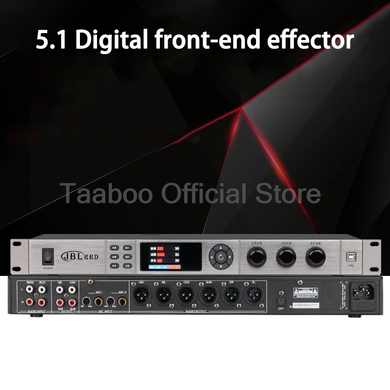 5.1 Sound Processor 20 Effects Processing Amplifier Digital HiFi Audio Bluetooth/Optical/AUX For Karaoke Home Theater DJ Studio