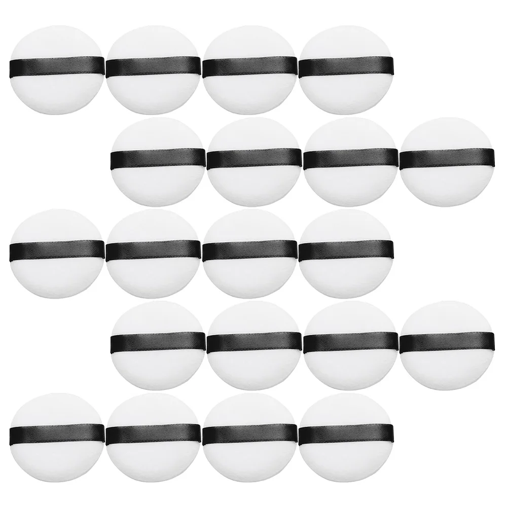 20 個フロッキングメイクアップ小さなフェイスパウダーパッド快適なメイクアップツールナチュラル仕上げ化粧品アプリケーター