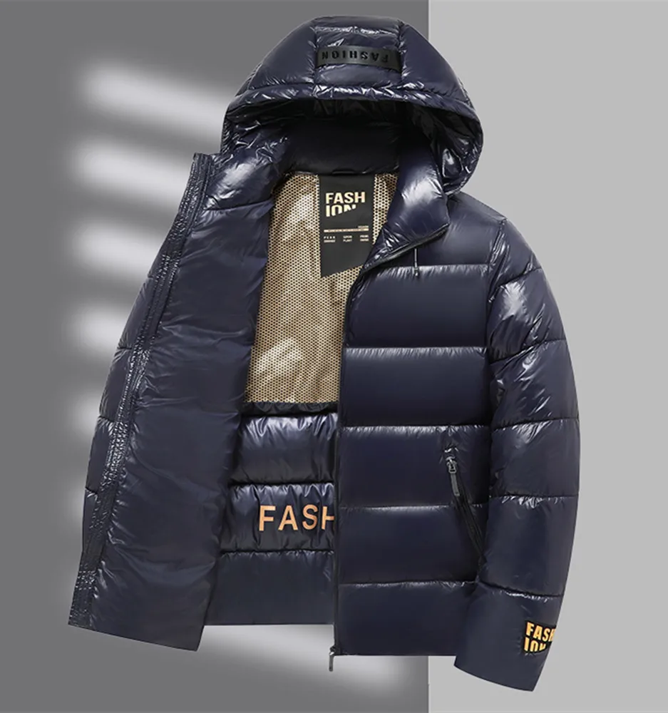 سترة شتوية للرجال لعام 2025 عالية الجودة من القطن باللون الأسود مع قبعة قابلة للفصل، سترة قطنية عصرية وغير رسمية متعددة الاستخدامات #6