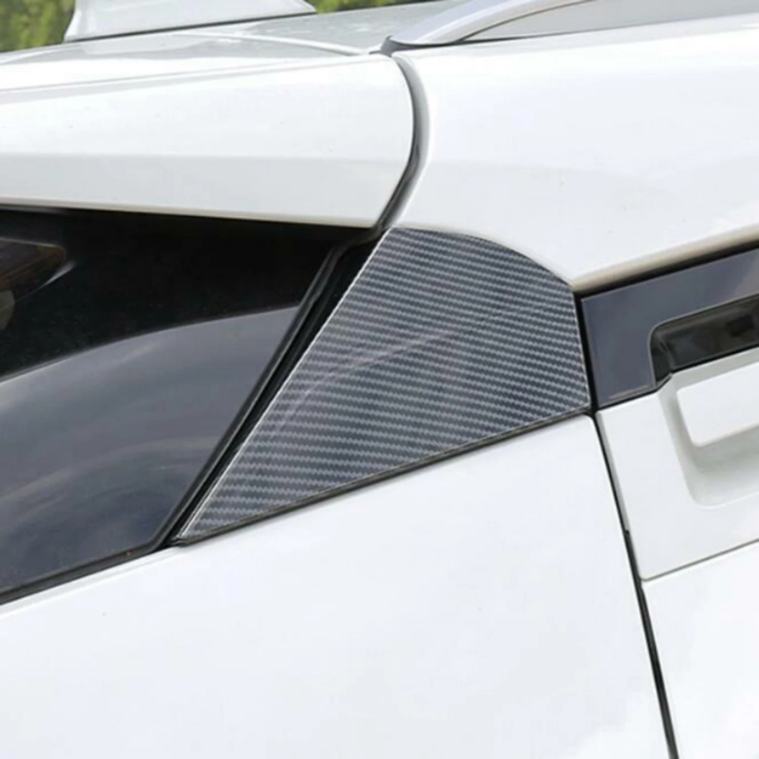 

Durable 1Pair Carbon Fiber Style Rear Window Side Spoiler Wing Strip Protection Trim For Toyota C-HR CHR 2016-2019