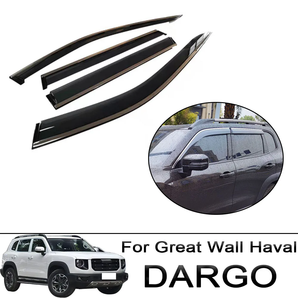 For Great Wall Haval DARGO 2020-2022 Car Side Window Wind Deflectors Vent Visors Sun Wind Rain Shield