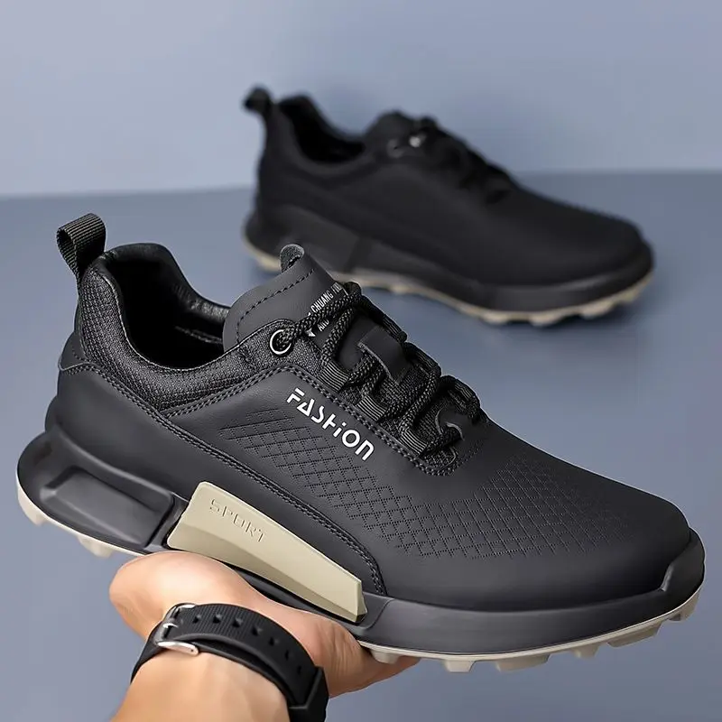 

Men's soft-soled sneakers Men's outdoor running shoes thick soled business casual leather shoes