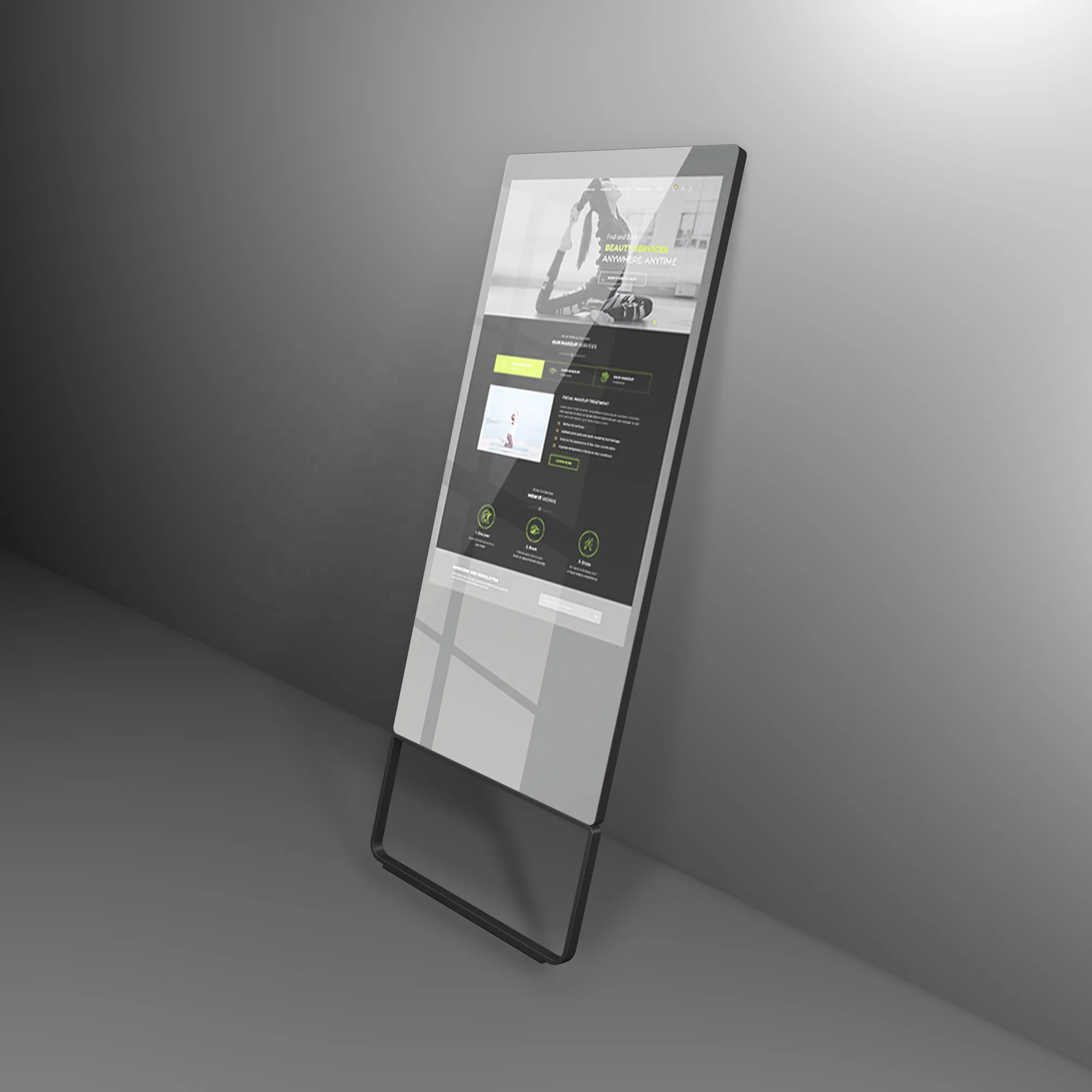 Smart Mirror with Touch Screen  LED/LCD Magic Glass Mirror Display for Retail Clothing/Makeup/Fitness/Gym Exercise Interaction