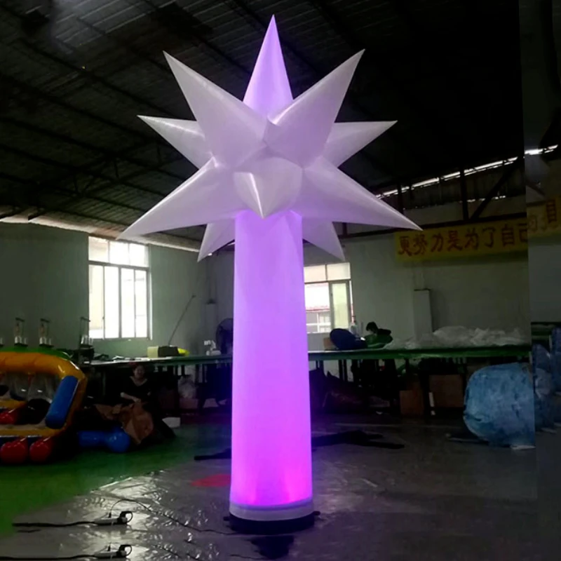 Colorful LED Inflatable Lucky Star Tube Column for Outdoor Festival & Night Decorations, Made by Ace Air Art