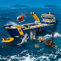 Nwe 2025 City Cruise Sea Exploration Ship Building Block Science And Technology Boat Model MOC Brick Assembly Toys Kids Gift