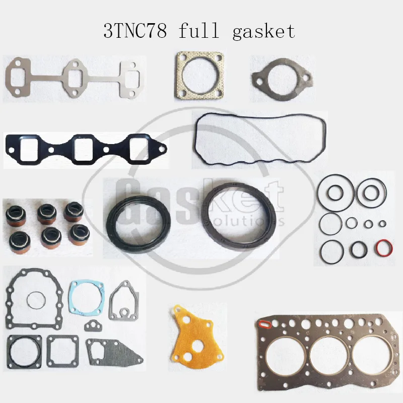 3TNV80F-SDSS 3TNC78 3TNB84 3TNV84 3T75HL 4TNE84 3TNE82A 3TNE82 3TNV80 3GMD 3GMF مجموعة حشية الإصلاح الكامل لأجزاء المحرك Yanmar