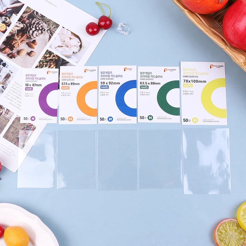50pcs Korea Card Sleeves Photocard Holographic Protector Film Album Binder Pocket Page Protector