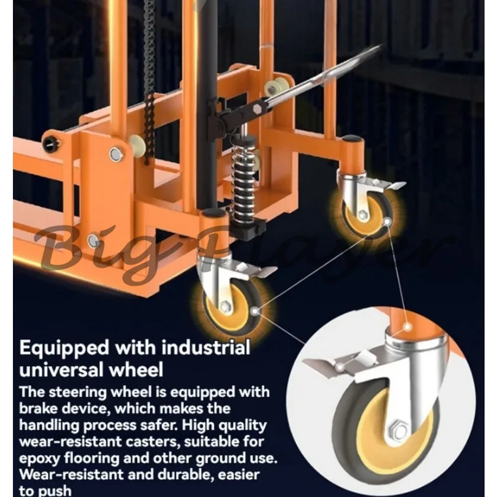 

Lightweight Household Manual Lift Truck - Hydraulic Stacker for Portable Cargo Handling and Unloading
