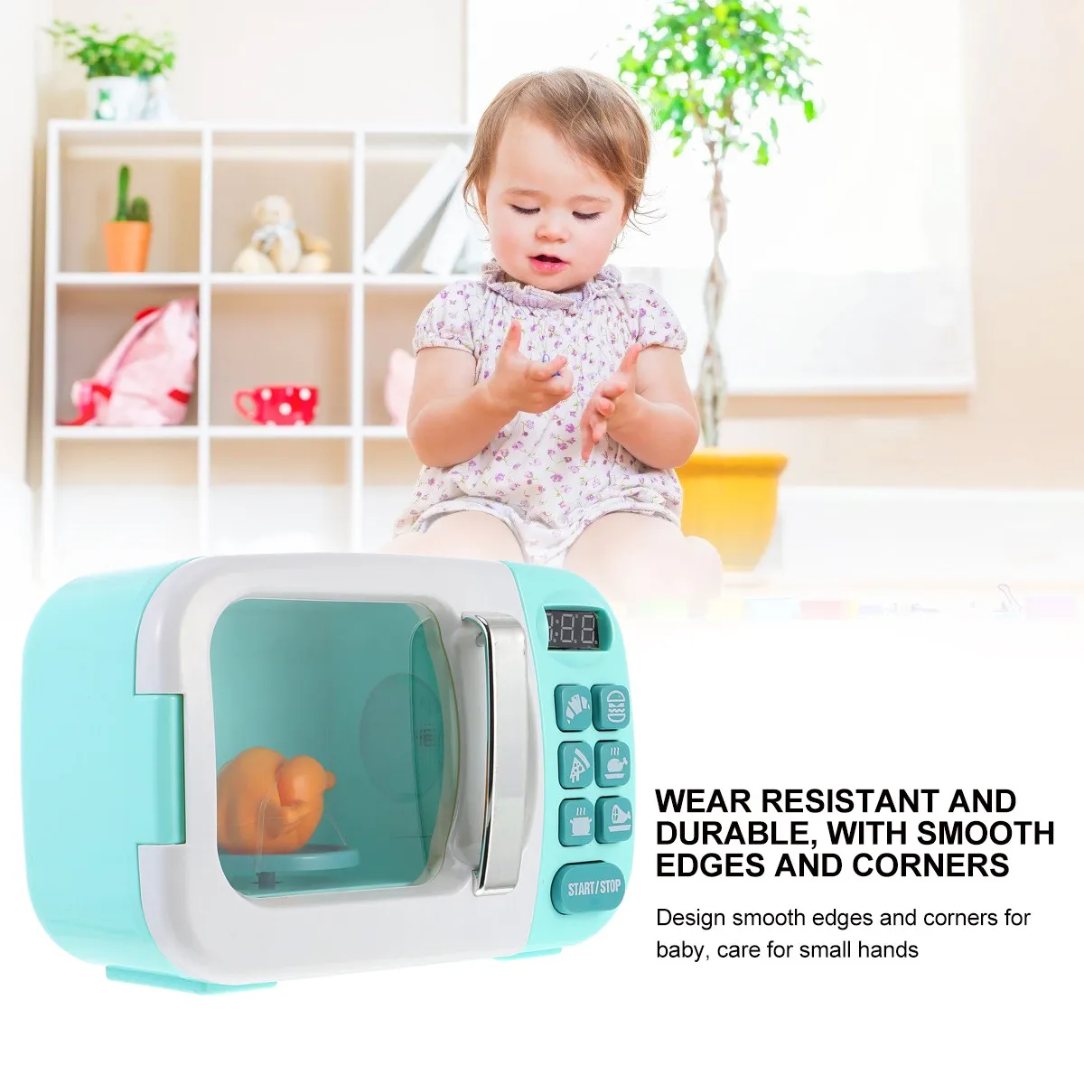 

Microwave Oven Shape Educational Plastic Playset Creative Interactive Early Learning Baby Educational Home Appliance