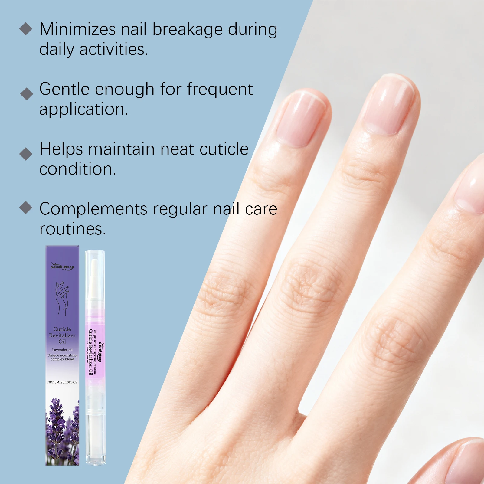 قلم زيت مغذي لطيف للعناية بالأظافر - تطبيق يومي لترطيب الأظافر، والعناية المتخصصة لسطح الأظافر الناعم