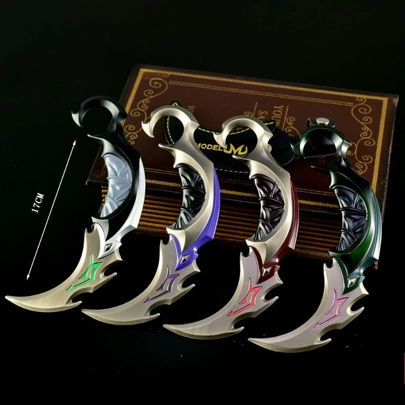 17cm/6.69in Valorant Game Peripheral Weapons Models Metal Crafts Fluorescent Leather Cases Shadow Hook Weapons Desktop Display