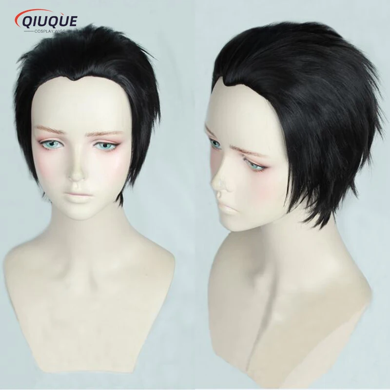 

Anime Katsuki Yuuri Short Slicked Back Synthetic Hair Heat Resistant Cosplay Costume Wig + Track + Cap