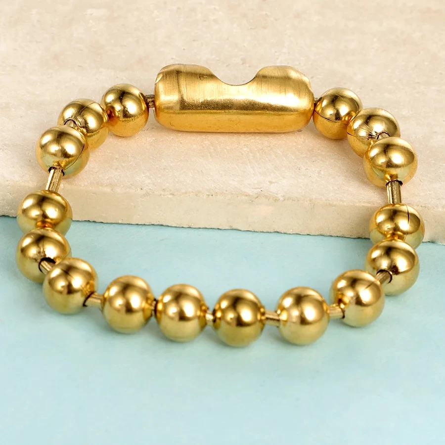 3/6/8mm Stainless Steel Ball Bead Bracelet For Men Women Gold/Silver Color Metal Bead Chain Pulsera Female