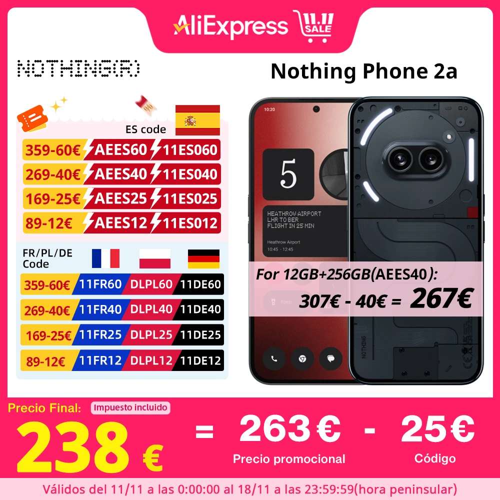 Globale Version nichts Telefon (2a) MTK-Neigung 6.7 Pro 50mp Haupt kamera 120 \