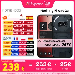 Versão global do Nothing Phone (2a) Câmara principal MTK Dimensity 7200 Pro 50MP Ecrã AMOLED de 6,7