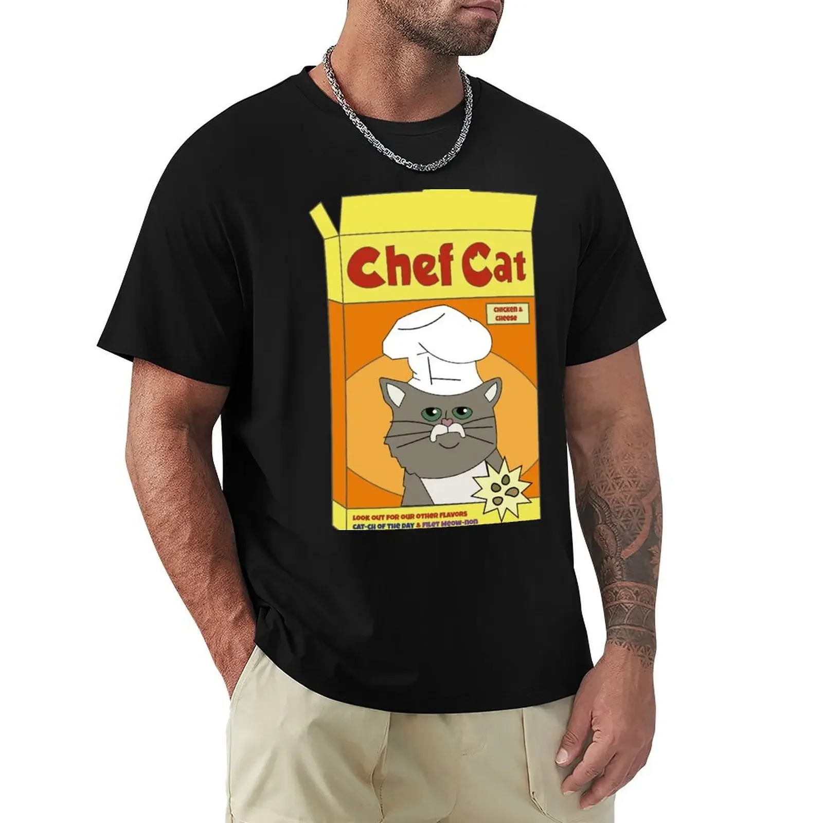 Chef Cat T-Shirt quick drying custom shirt sublime cotton t shirt men