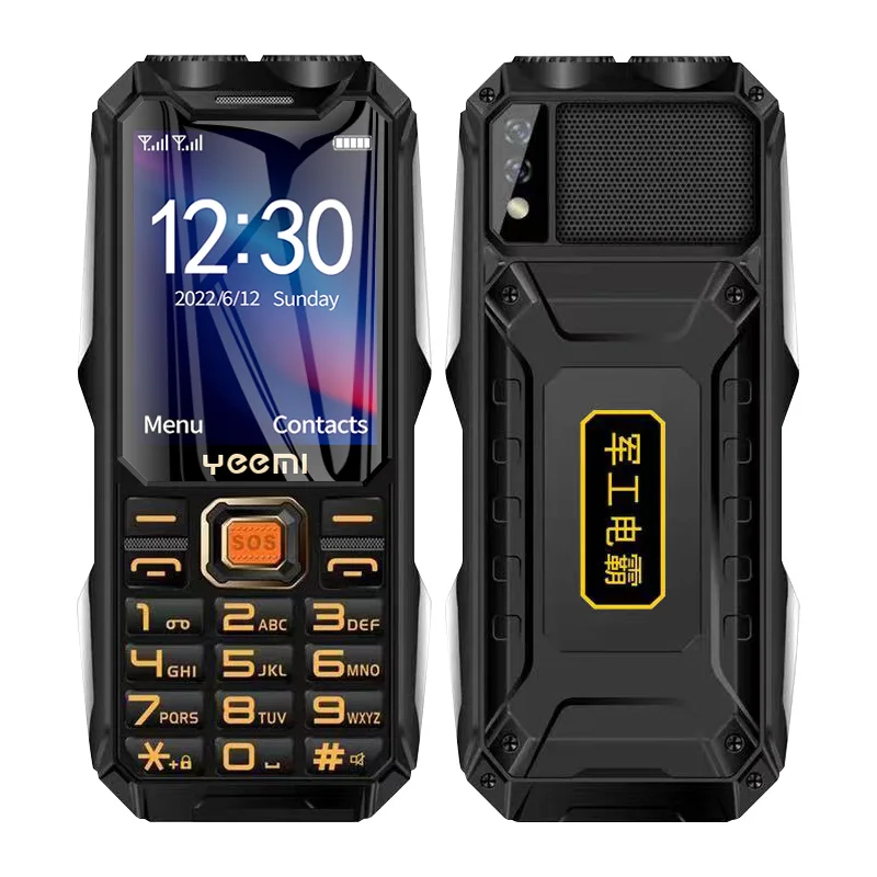 YEEMI Q8 Rugged Mobile Phone Big Battery Double Flashlight 2.4'' HD Screen Dual Sim Large Button Cellphone One-Key SOS FM MP3