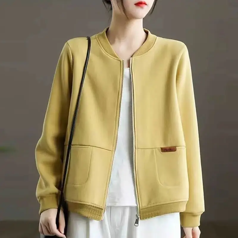 

Women's Casual Short Sports 2025 New Spring Autumn Versatile Work Top Loose Jacket Baseball Uniform
