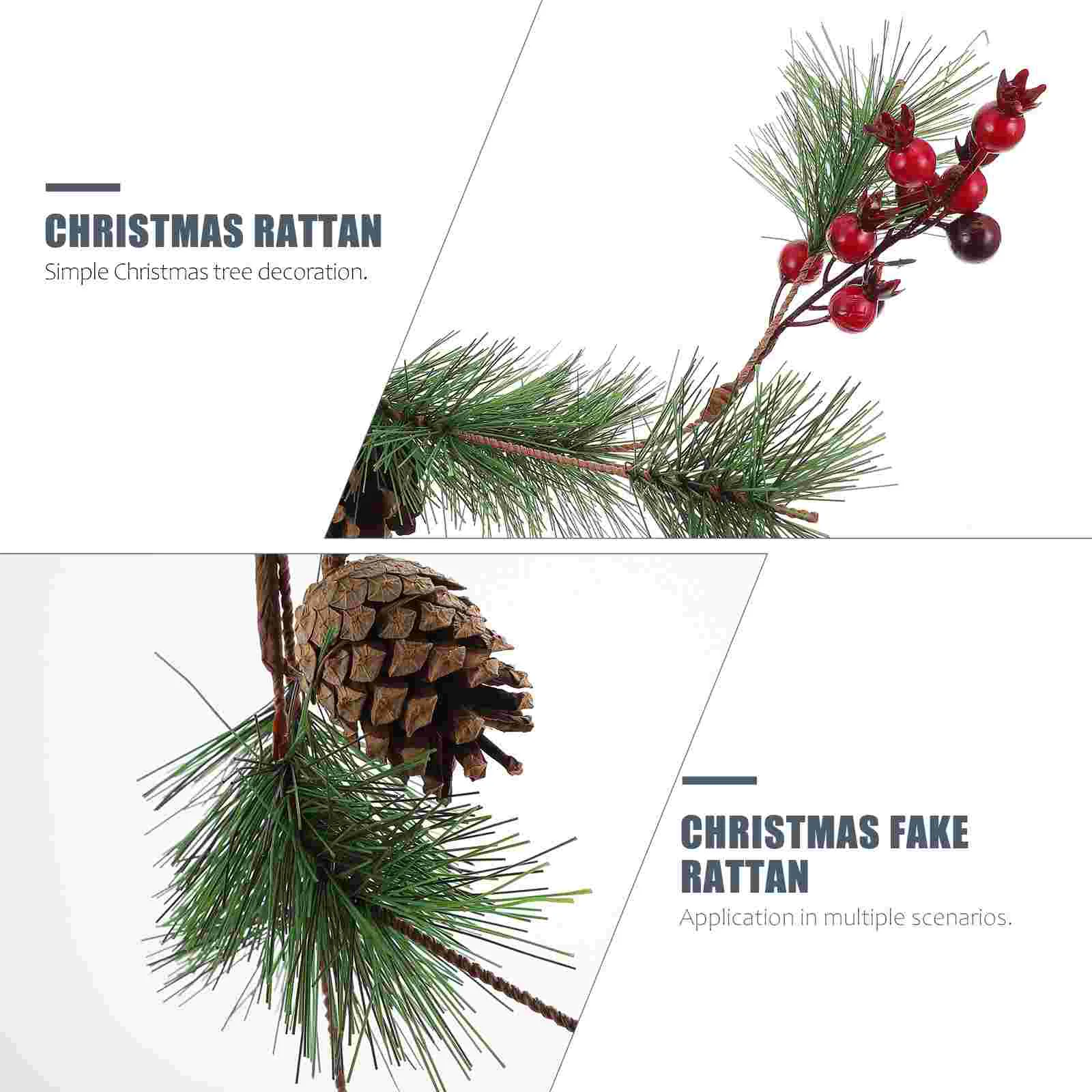 Home Decor Christmas Decoration Rattan Photo Prop Wreath Ornament Decorative Festival Xmas Simulation