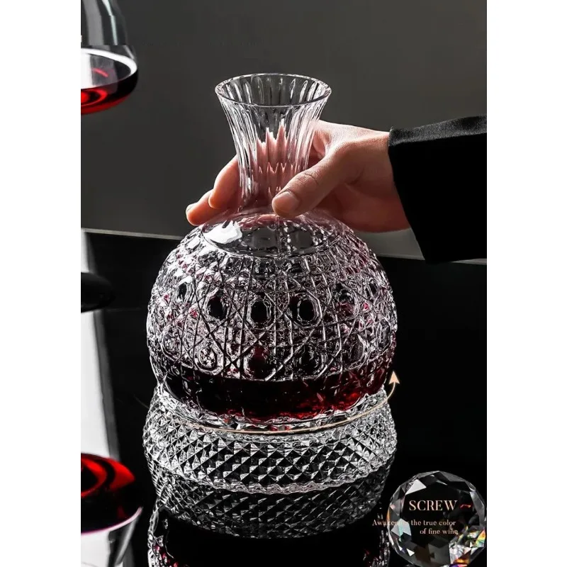 

Crystal Glass Cup for Wine, Rotation Tumbler, Wine Aerator, Decanter, Glasses, Mug, Creative Gifts, 1500ml home drinkware