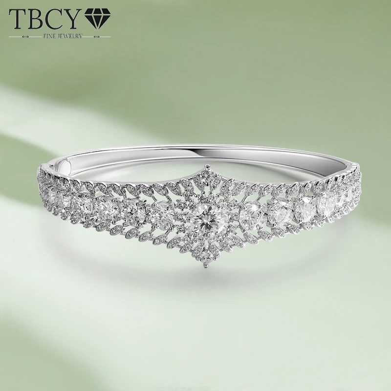 

TBCYD Роскошные женские браслеты с муассанитом 6 карат, стерлинговое серебро 925 пробы, сертифицированные GRA, винтажный браслет в придворном стиле, вечерняя одежда