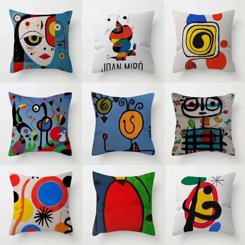 Fundas de almohada clásicas del pintor Joan Miro, ropa de cama para el hogar, funda de almohada decorativa para boda, funda de almohada súper suave