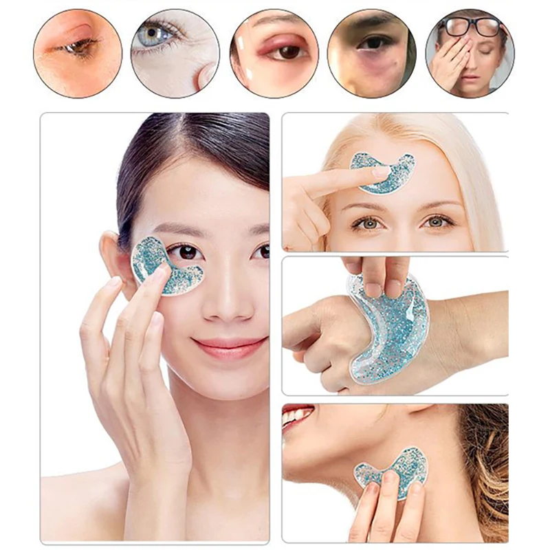 Gel Eye Bag Patch Reusable Gel Eye Ice Pack Hot Cold Eye Patches Reusable Gel Eye Cooler Heater Patches Relieves Puffiness