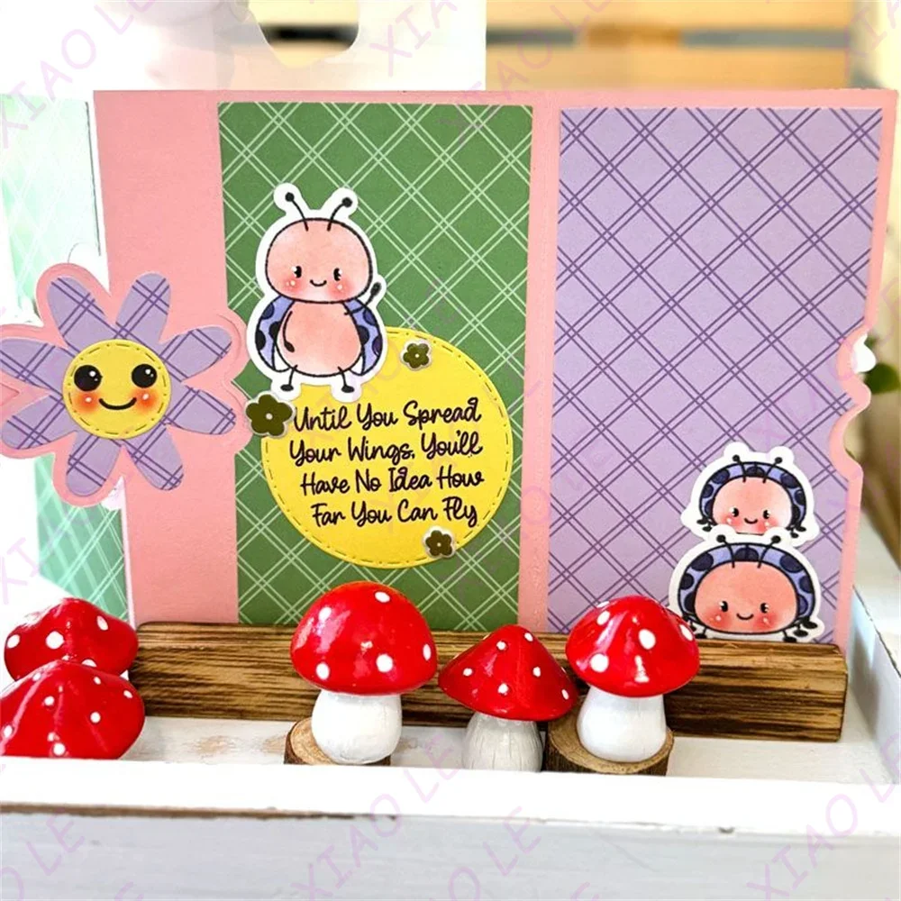 ทิวลิป Trio A2 รูปการ์ดพับ-It ตัดโลหะตายซิลิโคนแสตมป์ Scrapbooking ใหม่ Make Photo Album การ์ด DIY กระดาษลายนูน