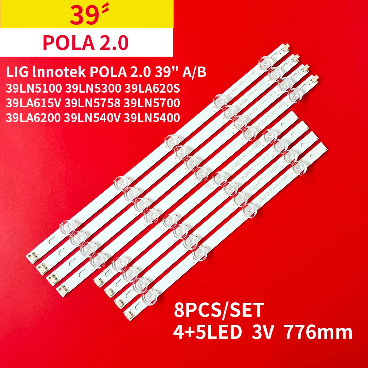 Imagem -06 - Faixa de Luz de Fundo Led para Innotek Pola2.0 Lâmpada para 39 39ln540u 39la6130 39la6154 39ln5404 39ln570r 39ln575u 39ln610v 39ln548c