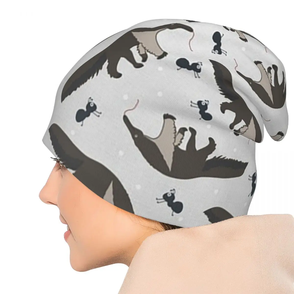 العملاق النمل والنمل في جميع أنحاء نمط Skullies قبعة حريمي شتاء دافئ في الهواء الطلق قبعة محبوك بونيه قبعات للرجال النساء الكبار #3