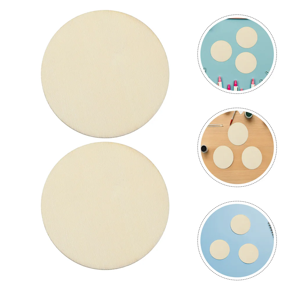 

50pcs Wood Slices Decoration: 10Cm Round 2Mm Thick Natural Wooden Discs For Diy Craft Coasters Keychains Name Tags Christmas