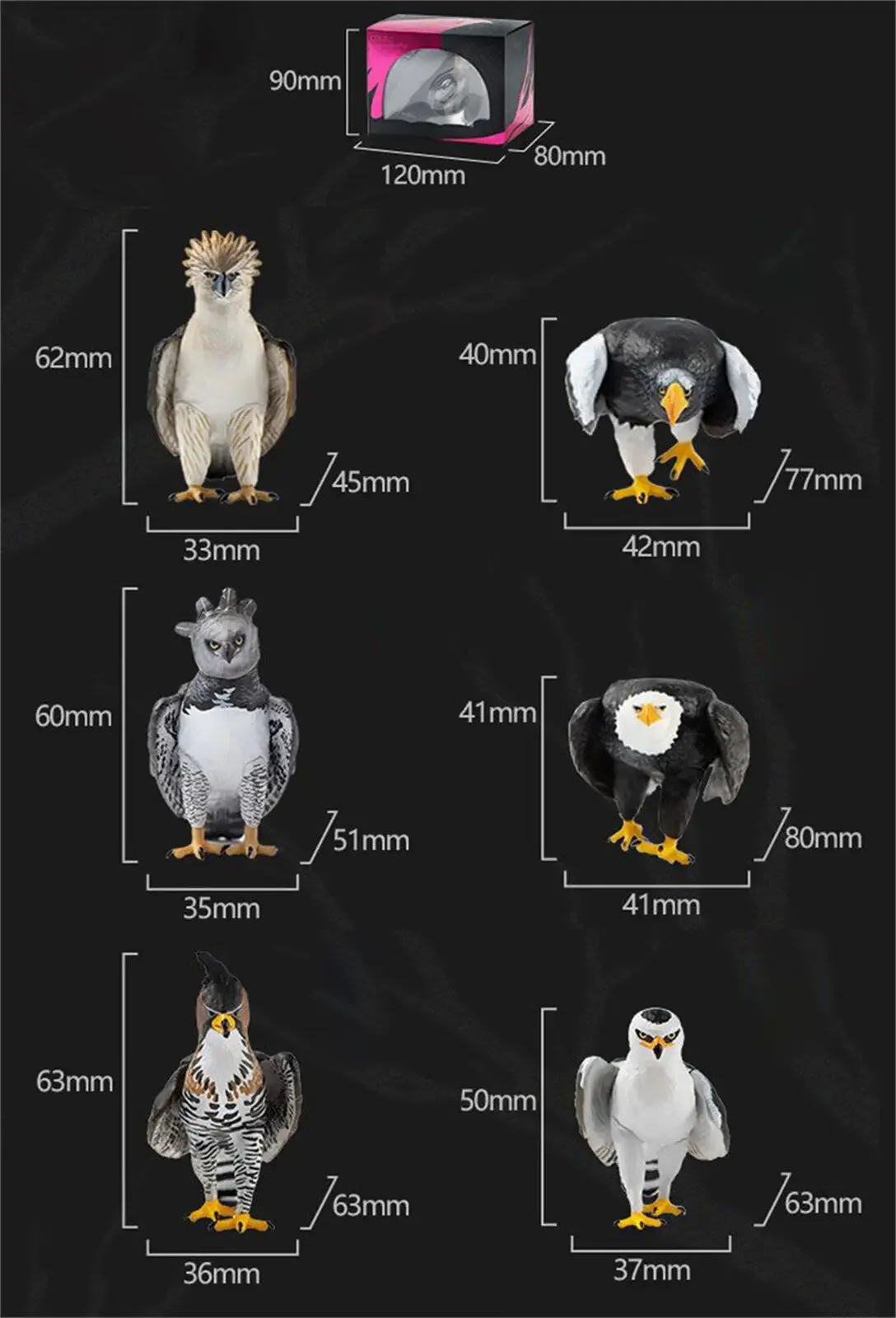 Philippine Eagle Model Wild Animal American Harpy Eagle Collector Ornate Hawk-Eagle Realistic Decoration Kid Gift Toy