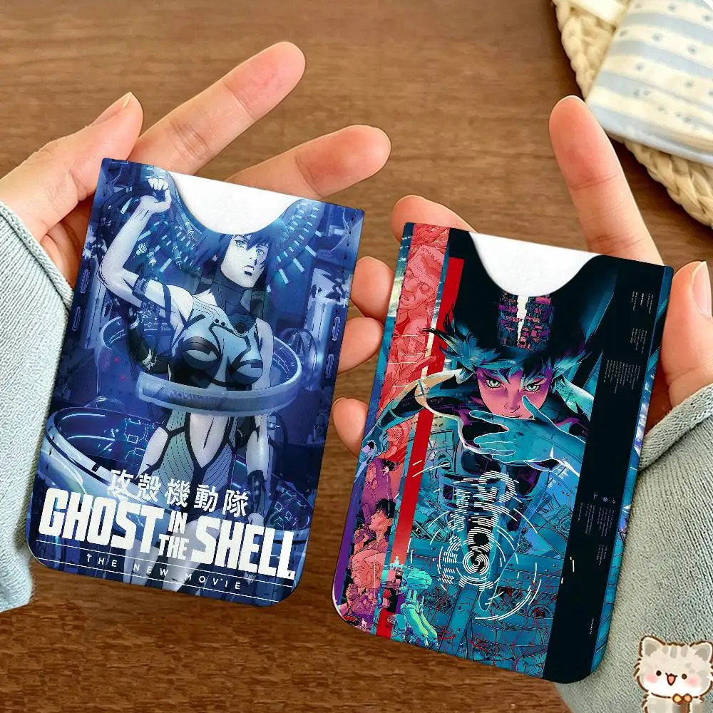 Japan Anime Ghost In The Shell New Leather Card Small Retro Cowhide Coin Purse Men/Women Luxury Card Holder