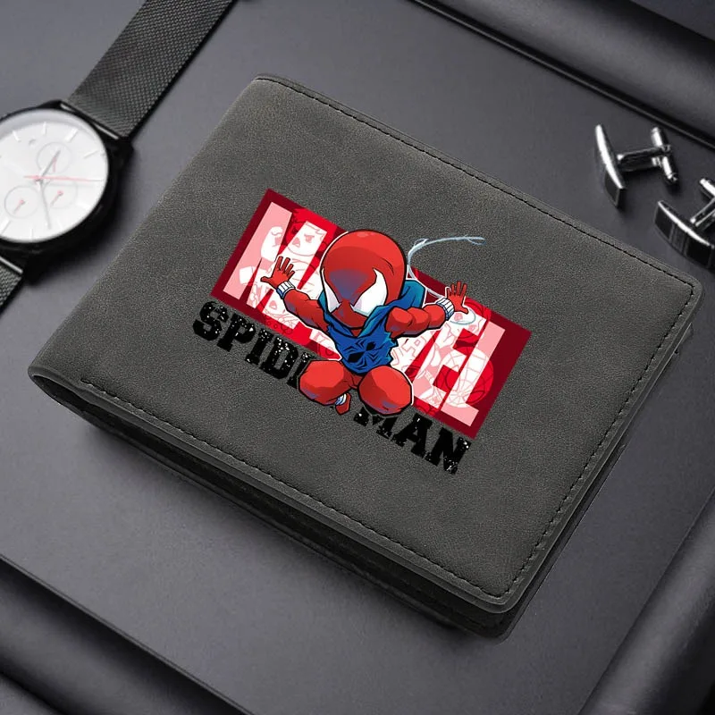 Spider-man Men's Wallet Causal High Quality Card Clip Multi-card Driver's License Multi-Functional PU Man Short Wallet Man Purse