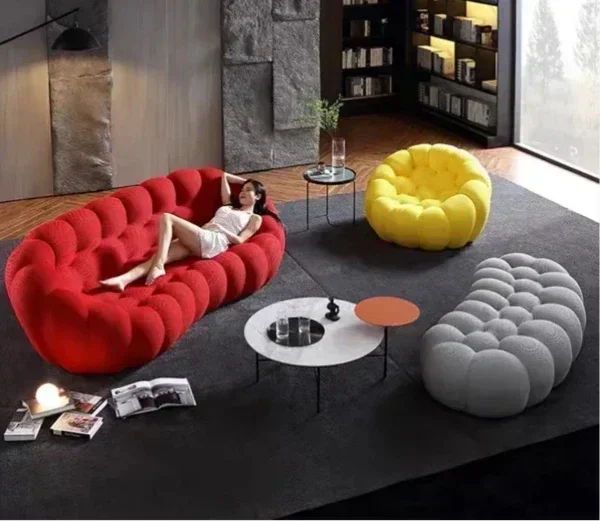 

Luxury Home Furniture Art Curved Sectional Puff Couch Bubble for Living Room