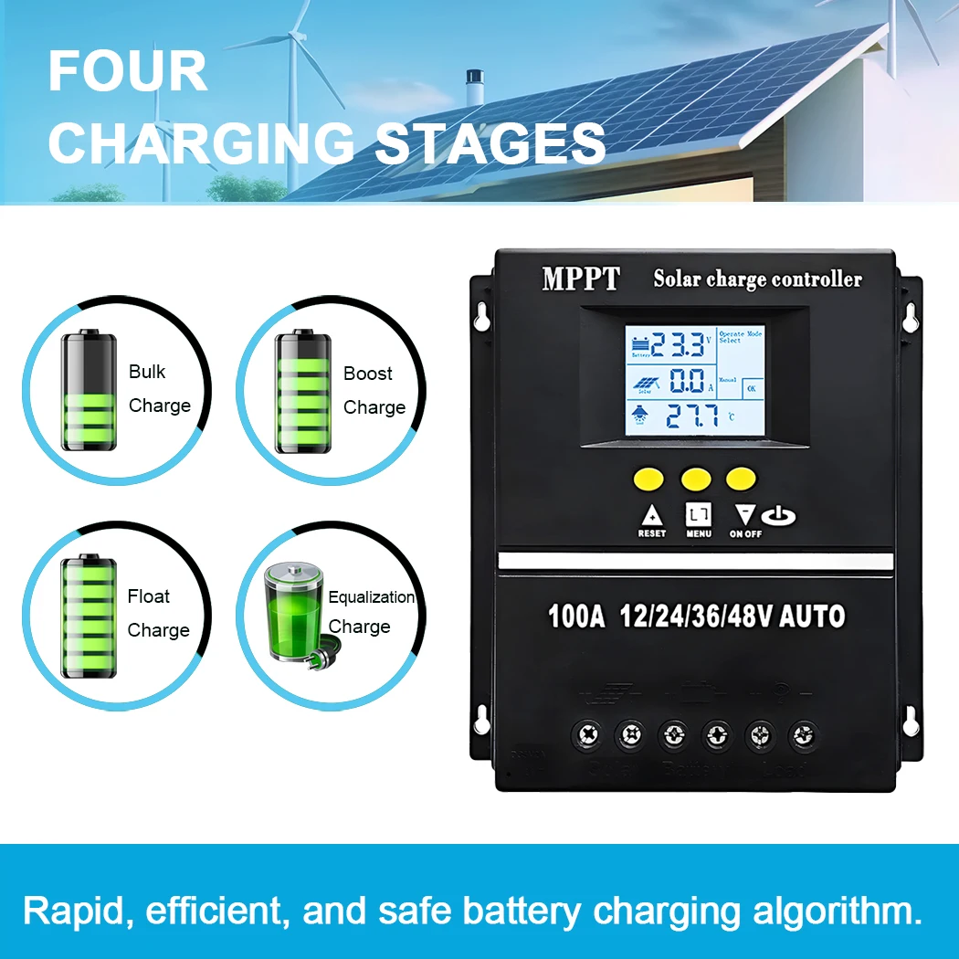 Contrôleur De Charge Solaire MPPT 100W 8A 13.8V - Étanche IP67 Pour Batteries Lithium 12V