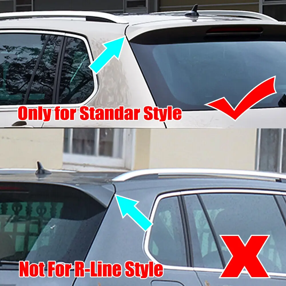 

1 Pair For VW Tiguan MKII 2017-2023 R-line Car Rear Roof Lip Spoiler Tail Side Wing Gloss Black Rear Trunk Wing Body Kit