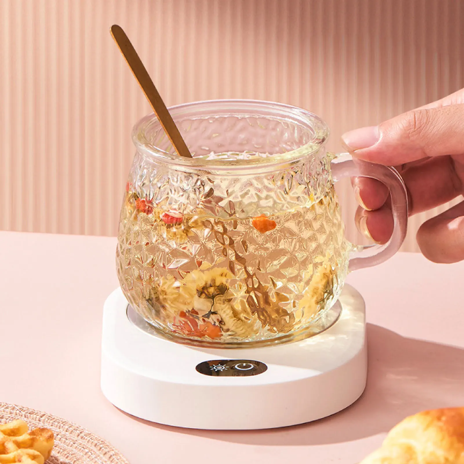 コーヒーカップウォーマー アルミ 50 ℃   定温 13W 簡単お手入れ電気加熱マグウォーマー オフィス ホーム用