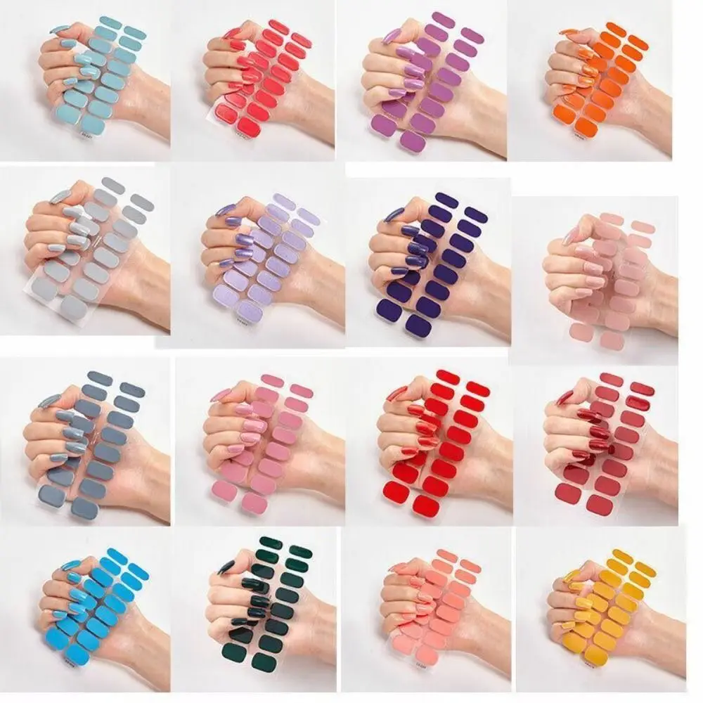 Self-Adhesive Nail Stickers Nail Art Decoration Full Cover Nail Polish Sticker Glitter Powder Gradient Color Nail Wraps