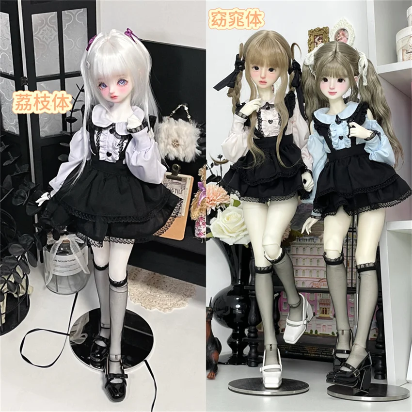 

Трехцветные подарки с открытыми плечами, милые игрушки для девочек, 1/3 1/4 1/6 ob22, одежда для кукол BJD, комплект коротких платьев, розовые, фиолетовые аксессуары для кукол