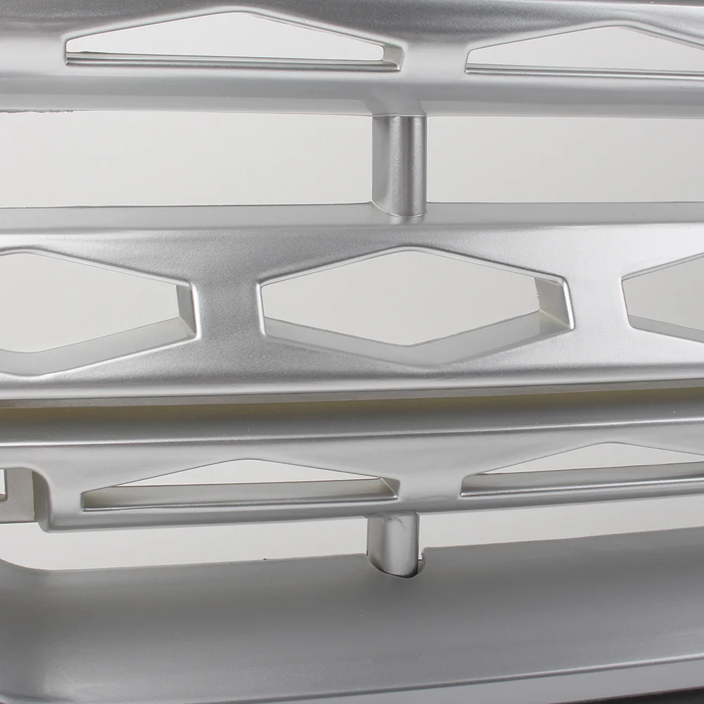 Grey Silver Car Honey Comb Mesh Grille Front Racing Grill For Land Rover Discovery 3 LR3 L319 2005 2006 2007 2008 2009 w/ Logo