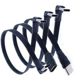 USB 2.0 rozszerzenie kabel płaski typu C FPC kabel USB 2.0 USB-C 90 ° w górę/w dół pod kątem 5Cm-1M dla komputera TV