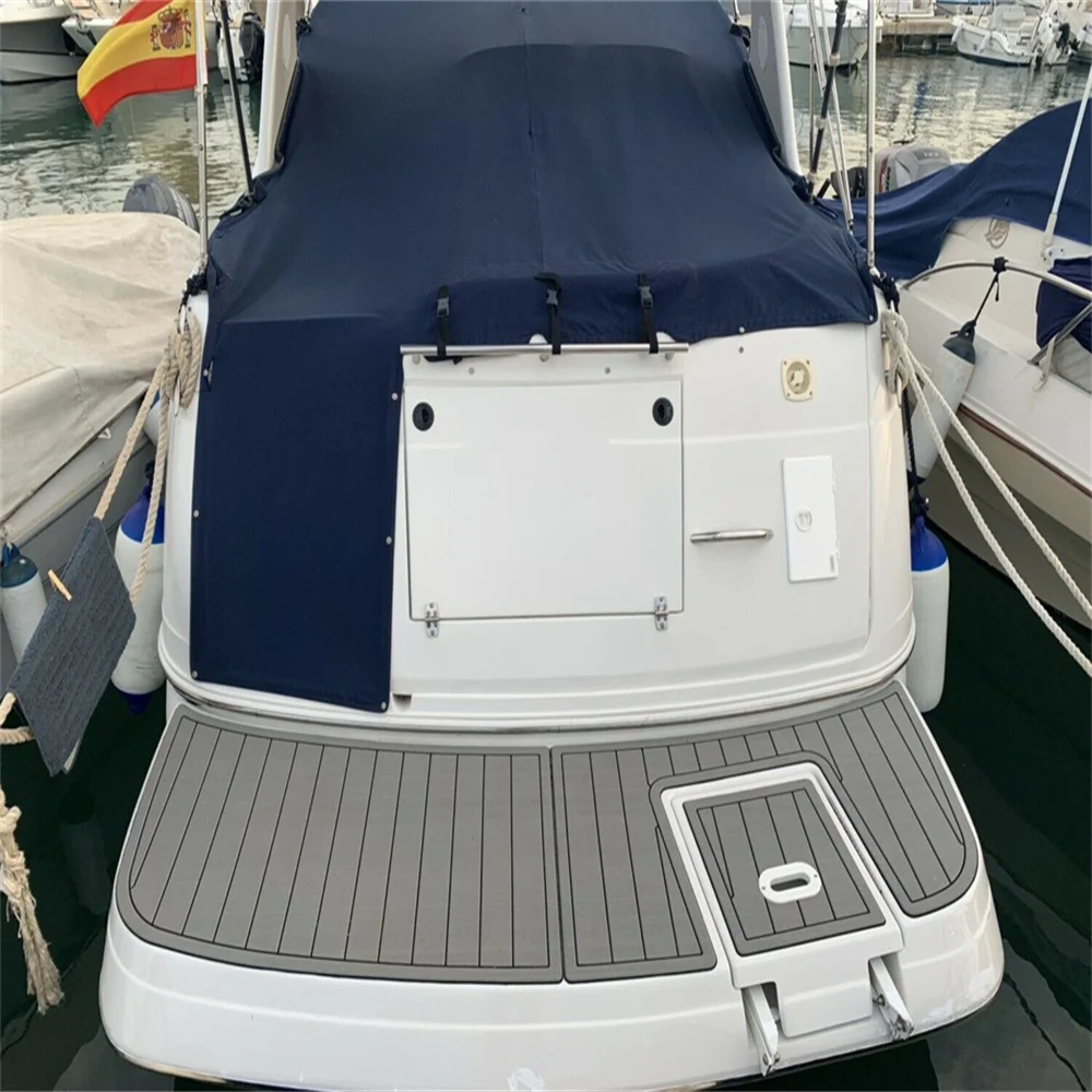 2003 Lema Gold II Schwimm plattform Cockpit Pad Boot Eva Schaum Faux Teak Boden matte Seadek Marine mat Gatorstep Stil selbst klebend