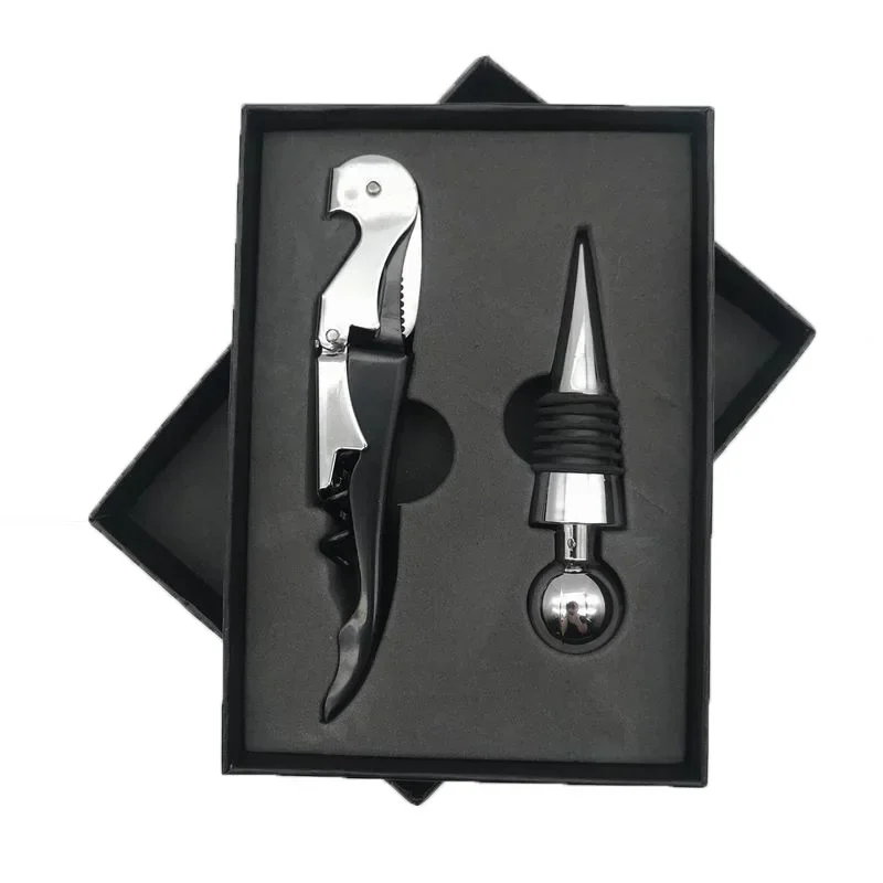 Wine Bottle Opener Set with Bottle Opener, Bar Accessory Kit, Metals Plastics Corkscrew Tool, 4Pcs Set