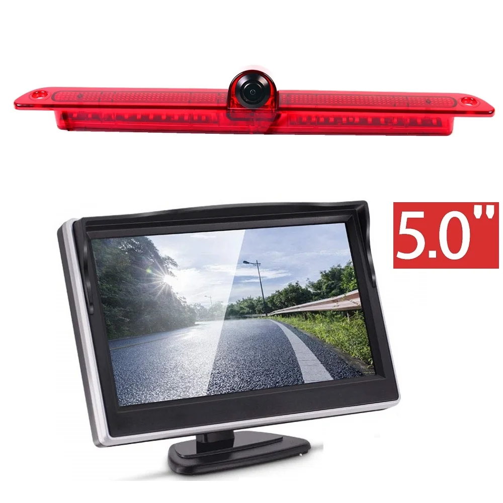HD 720P 3rd Brake Light Stop Lights Rear View Camera+5'' monitor for MB LWB Sprinter Mercedes Sprinter W906 1500 2500/Crafter