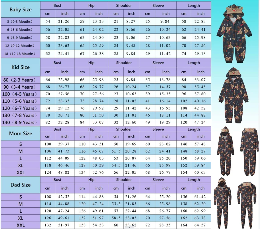 Herren Weihnachten Kapuzen Overall Pyjamas Elch Loungewear Outfits Familie Weihnachten Passende Sets Weihnachten Gedruckt Mit Kapuze Hause Anzug Set