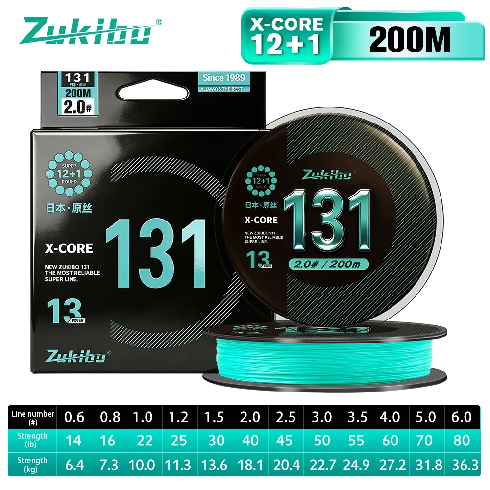 ZUKIBO Neue 131 Geflochtene Angelschnur, Dünner Durchmesser Superline, Stärker Geflochten, Glatt, Weich, Abriebfest Salzwasser-Geflechtschnur