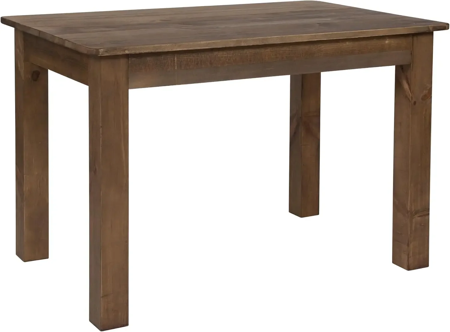 Brown Solid Wood Dining Table, Kitchen Table with Square Legs, Farmhouse Dining Table, 46