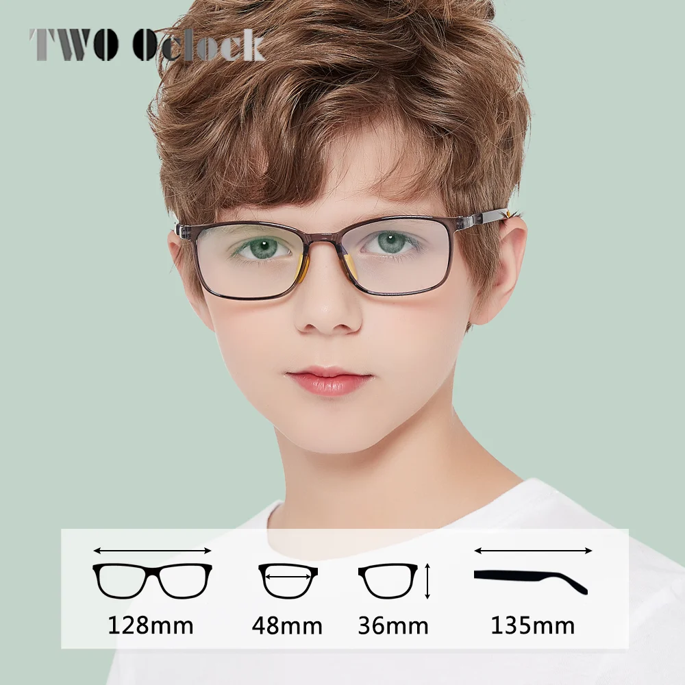 

TWO Oclock Flexible TR90 Kids Optical Eyeglass Frame Children's Glasses Spectacles Bluelight Computer Glasses for Kids D5109