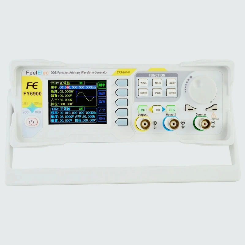 FY6900 generador  señal Pluse, contador  barredora  frecuencia VCO, función DDS  doble canal, forma  onda arbitraria, 60MHz, nue